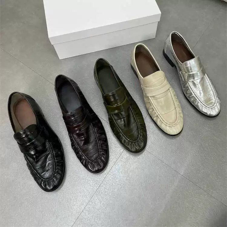 Нестандартная обувь для женщин Италия импортная кожа угря Lefu обувь ретро мода мягкая кожаная складка женская обувь