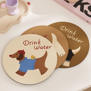 Sausage Puppy Absorbent Coaster Diatom Mud Non-slip Wear-resistant Bowl Mat Cartoon Household Heat Insulation Anti-scalding Easy-care Coaster