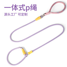 源头工厂宠物p绳牵引绳训犬一体式防爆冲遛狗绳宠物用品狗狗p链