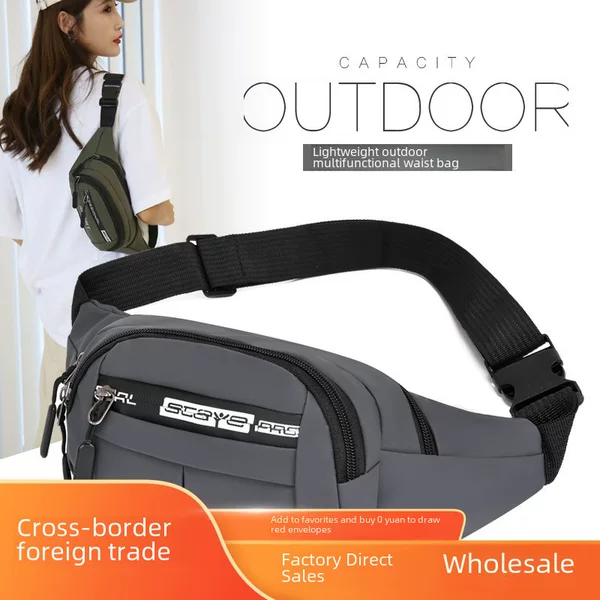 Cross-border men's waist bag new outdoor leisure sports slung chest bag large capacity business mobile phone coin purse wholesale