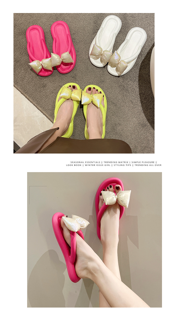 Women's Flip Flops Flat Bowknot Beach Sandals Summer Fairy Style_voghion.com