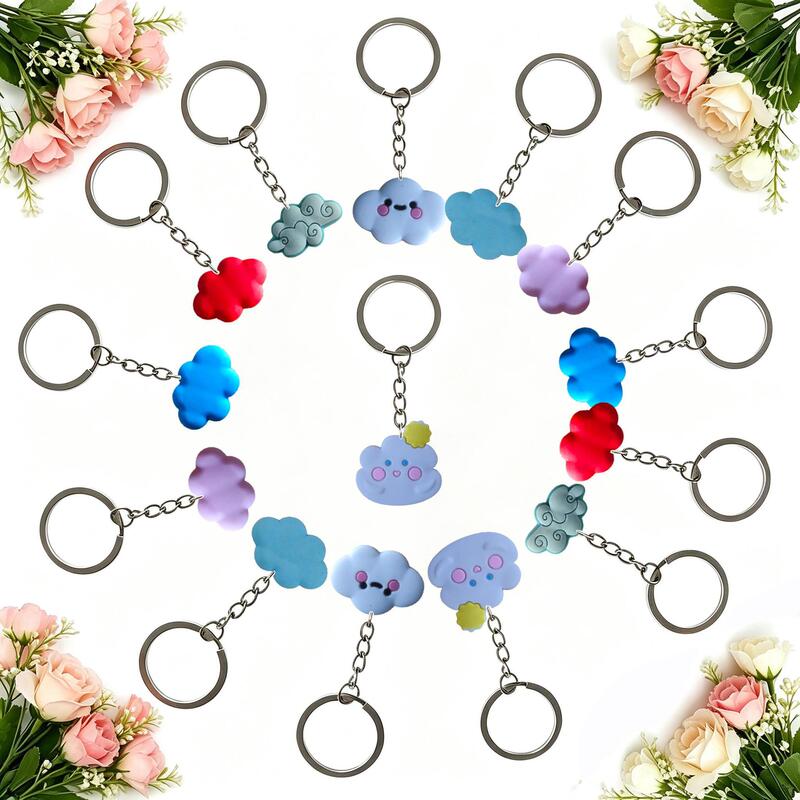 Etsy Cloud Silver Keychain Creative Design Key Pendant Pvc Resin Keychain Bag DIY Decoration