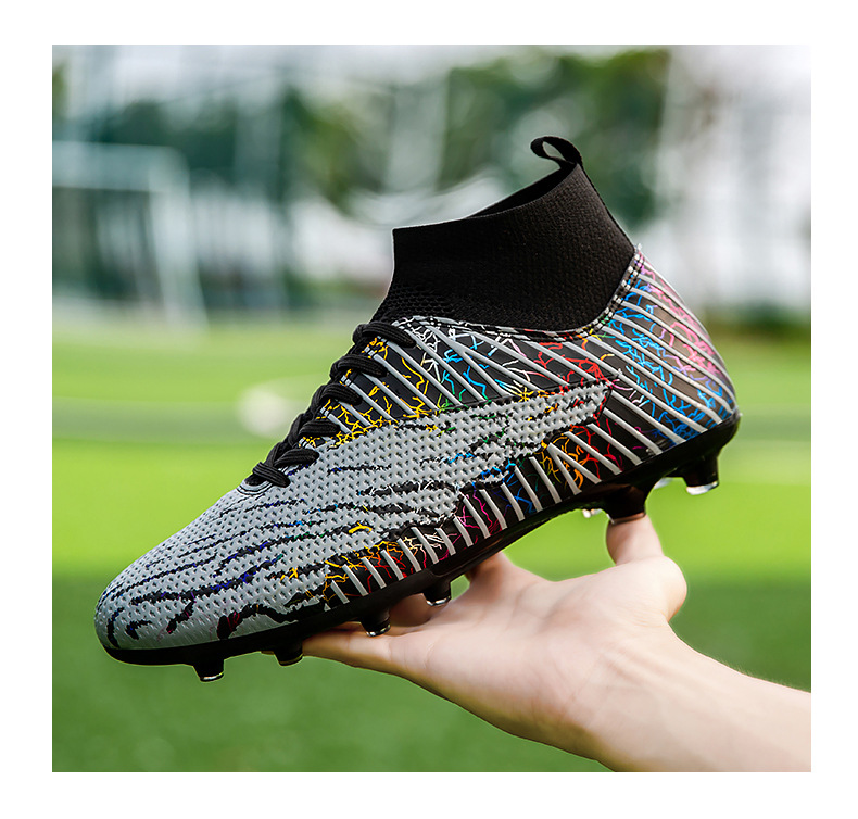 Football High Top 2024 Autumn New Camo Boys' Professional Training Long Broken Nail Large Sports Shoes_voghion.com