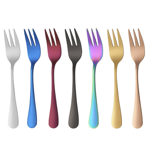 1010 Series Stainless Steel Fruit Fork Three-Tine Cake Dessert Fork Hotel Tableware Gift Laser Logo