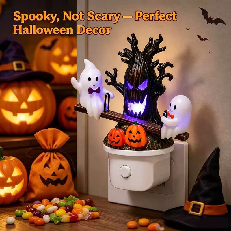 New Resin Decorative Night Light Swing Ghost Night Light Creative Collection Commemorative Halloween Home Decor