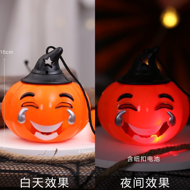 Linterna de Calabaza de Halloween, Decoraciones Brillantes de Halloween, Accesorios, Adornos, Cubo de Calabaza para Niños, Decoración para Fiestas