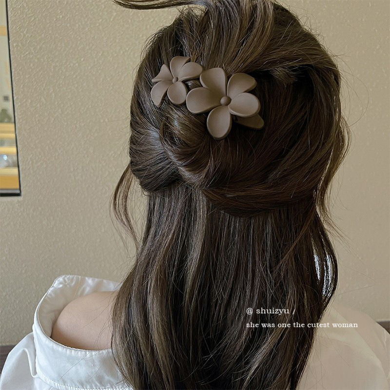 Romántico coreano rosa broca de pato broca de cabello de mujer grande primavera y verano sensación de atmósfera broca de cabeza media tarjeta de cabello