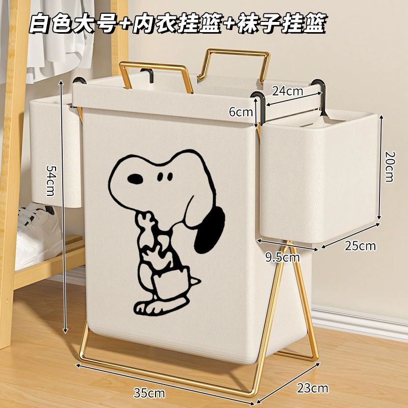 Foldable laundry basket, high quality storage basket, gold‑frame options, with/without lid