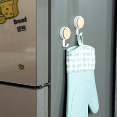 木製丸頭フック、家庭用多機能釘不要粘着フック、強力な耐荷重クリエイティブフック、ドアの後ろに穴を開けずに粘着フック