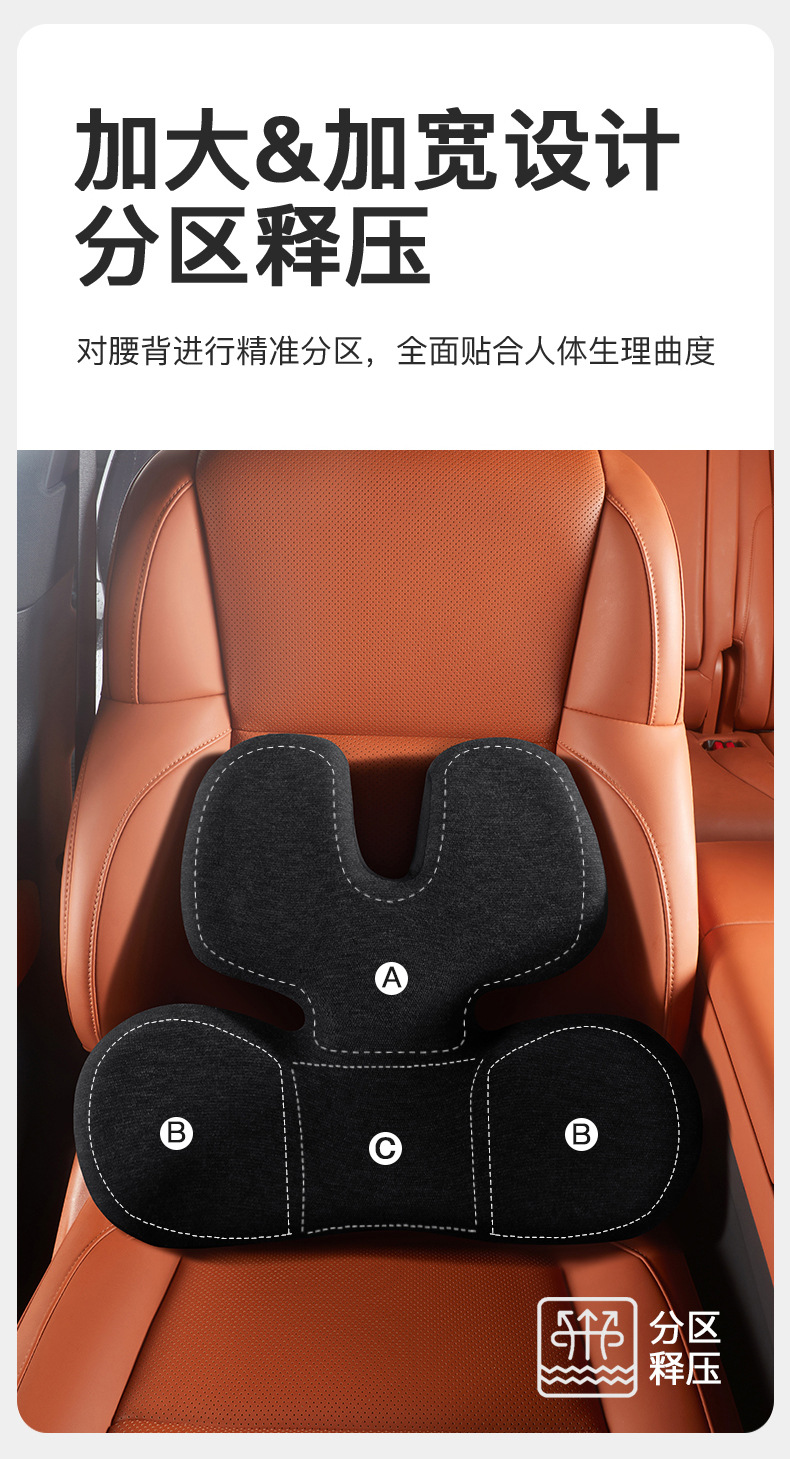 Car Massage Lumbar Support Back Cushion Electric Headrest Memory Foam Neck Pillow Lumbar Support Car Headrest Lumbar Support Set