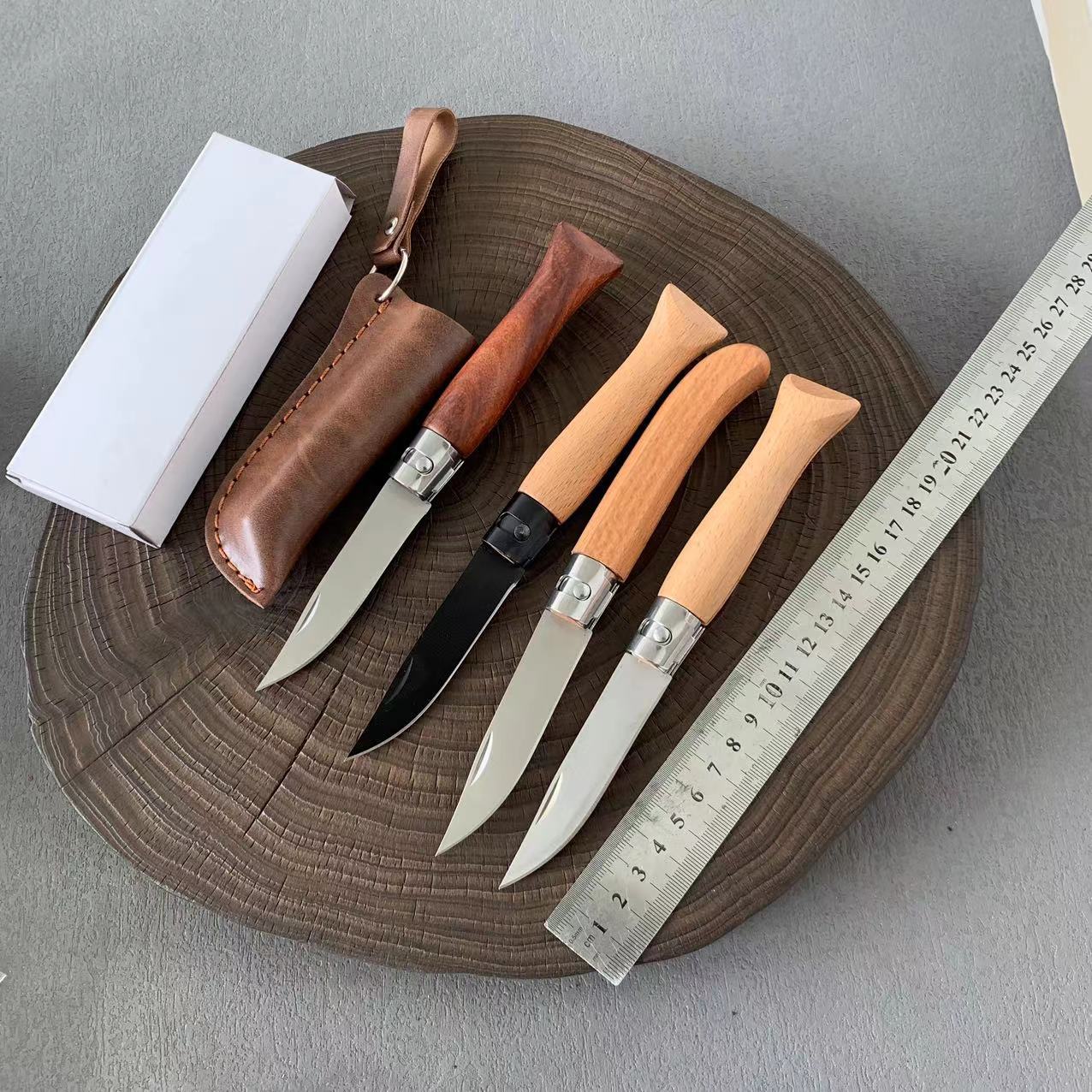 厂家直发花梨木柄户外折叠刀高硬度木柄水果刀便携折刀锋利口袋刀