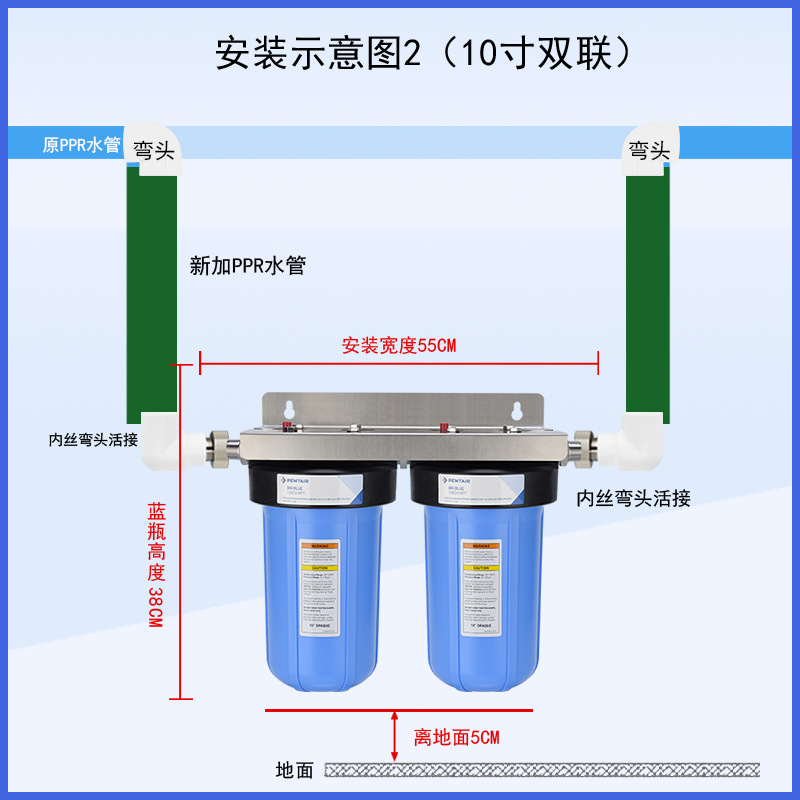 Prefiltro de botella azul grande de Pentair, actualización de botella de filtro gordo grande, prefiltro de botella blanca grande suave, hogar
