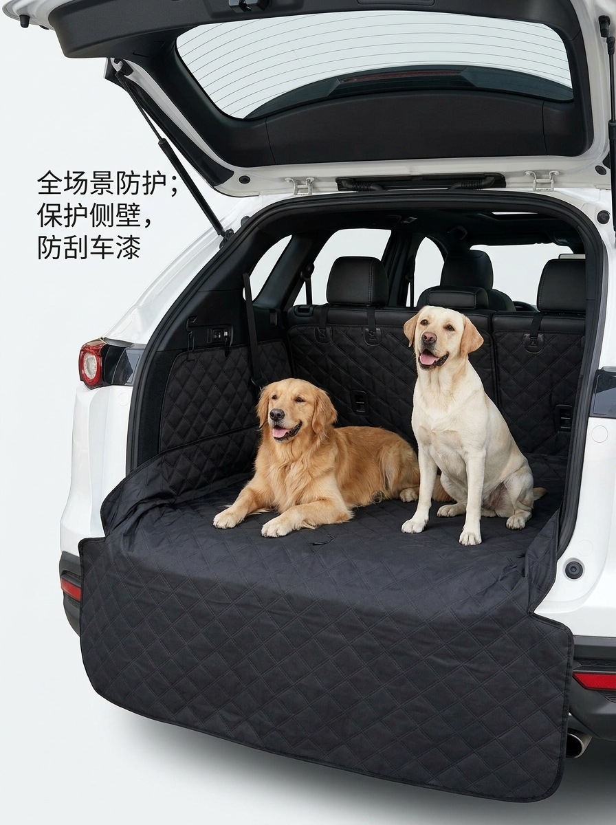 Amazon Car Pet Mat, Universal for All Seasons, Anti-Scratch and Anti-Slip Mesh, 600D Oxford Cloth Car Pet Trunk Mat