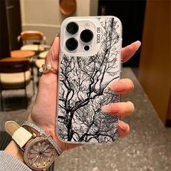 枯树素描适用苹果17Promax手机壳个性元气壳iPhone16/15/14欧美13