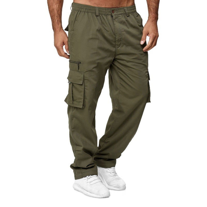 Foreign Trade AliExpress wish Explosions Men's Plain Straight Leg Sports Pants Drawstring Loose Overalls K232