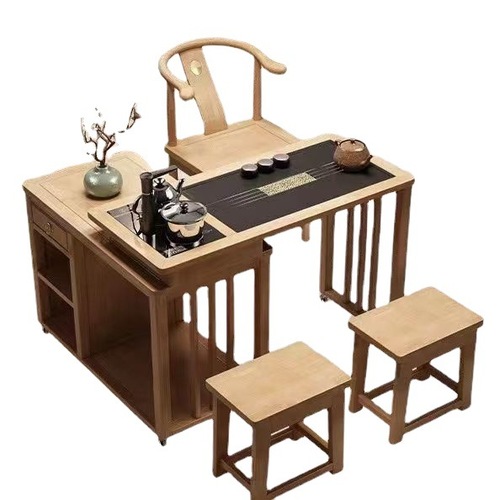 Solid Wood Rotating Tea Table for Home Use, Square Portable Small Tea Table, Balcony Tea Stand, Small Home Multifunctional Tea Table