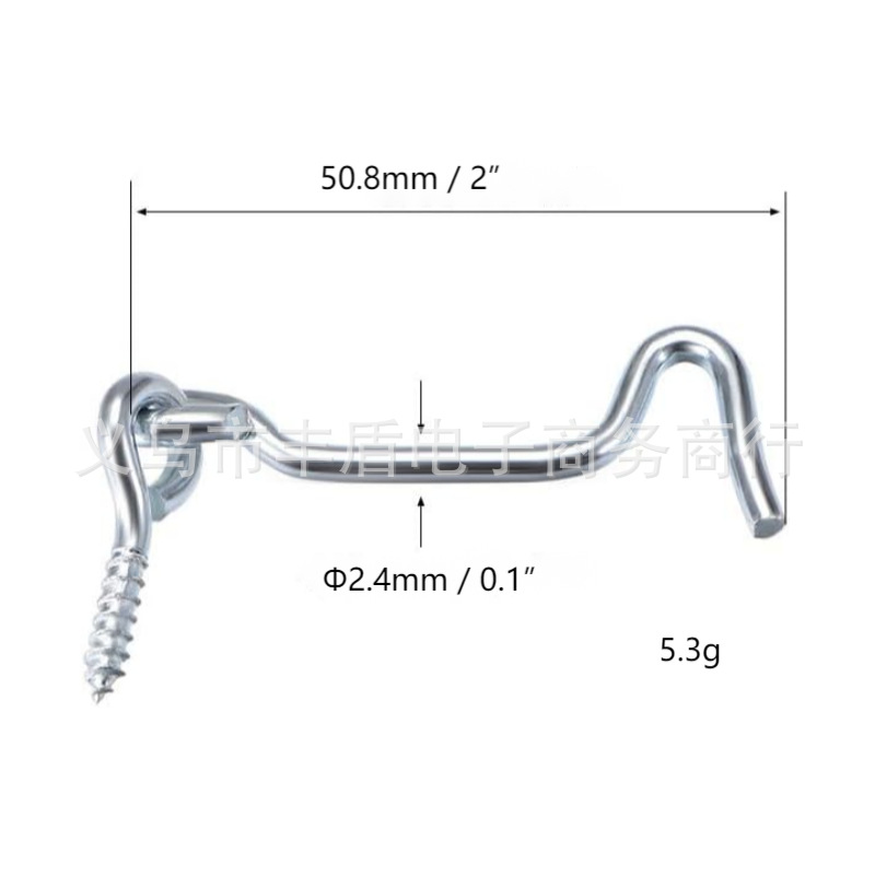 窗钩蓝白锌2寸细的