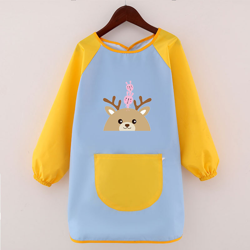 子供の絵のカバーの長袖の防水のマジックテープの印字のロゴの幼稚園の美術の絵画の服のエプロンは服を着ます。|undefined