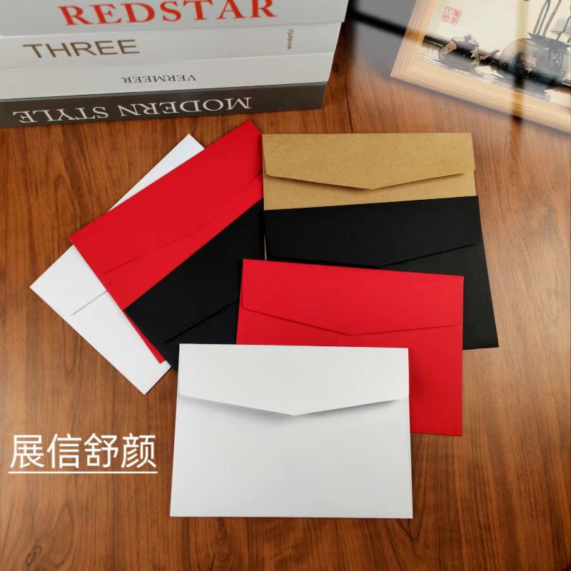红色西式信封定制手写信纸贺卡请柬明信片邀请函文件袋批发款密封