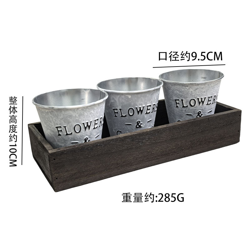 Bar de madera porta taza caja rectangular maceta de escritorio caja de almacenamiento maceta pequeña maceta conjunto de soporte de taza retro