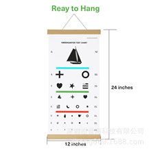 现货 3米5米成人视力表 LED灯标准视力对照表 国际实木画框视力表