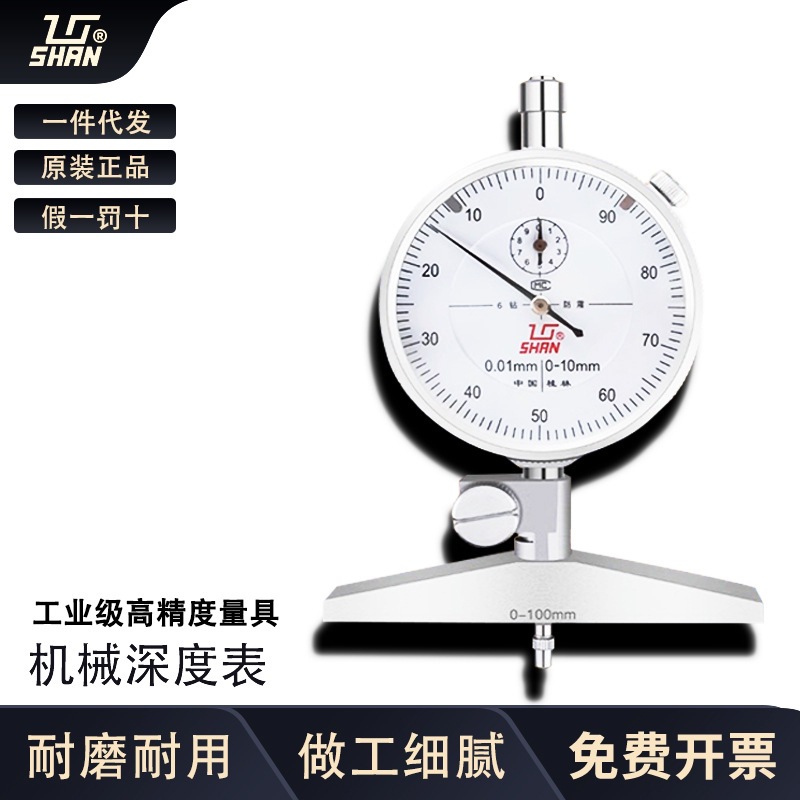 桂量桂林深度表0-100mm深度百分表6钻深度计深度规千分表测深度表