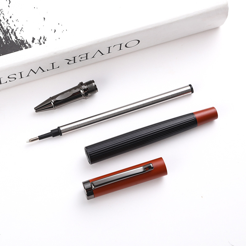 Pluma estilográfica de metal de alta gama, regalo de grabado, bolígrafo de góner, bolígrafo de firma de metal, logotipo de letras de bolígrafo de reunión de negocios