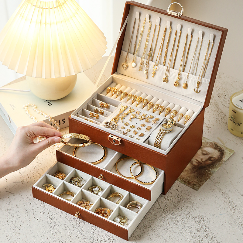 Diamond-Shaped Jewelry Box, High-End, Anti-Oxidation, Gold Jewelry, Earrings, Necklaces, Ear Studs, High-End Jewelry Storage Box