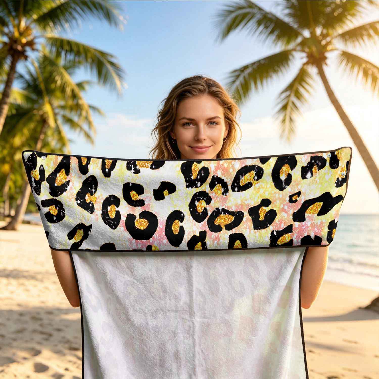 2-piece dual-use car seat cover, ultra-fine fiber, can be used as a beach towel, printed car protective seat cover 13