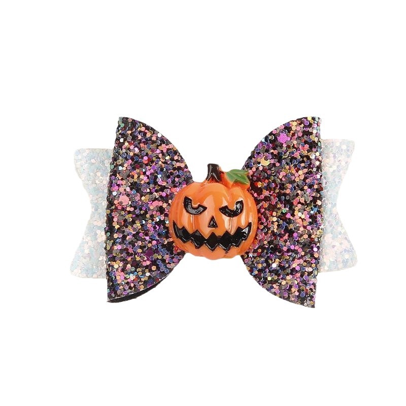 Factory Direct Supply Halloween Bow Hairpin Ghost Festival Party Side Clip Festive Atmosphere Dress up Props Hairpin Headdress