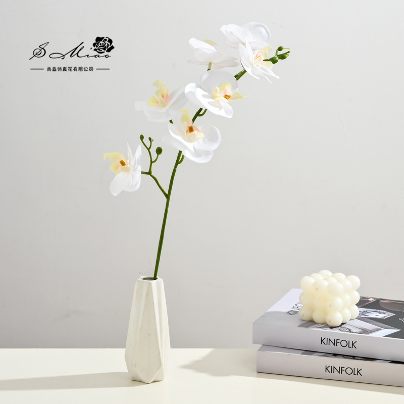 Flores falsas 7 película de flores sensación de orquídea mariposa bonsai flores de alta calidad sala de estar decoración floral decoración de imitación maceta image 15