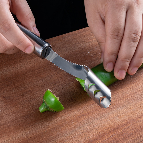 New stainless steel pepper seed remover creative kitchen corer green pepper seed remover kitchen gadget seed remover