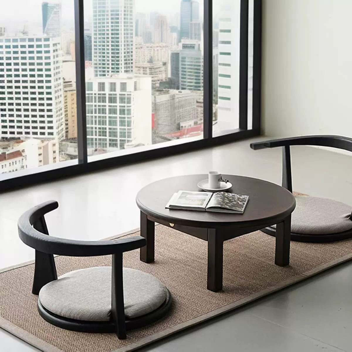 侘寂风老榆木小茶几日式榻榻米阳台桌室内阳台实木炕桌小矮桌