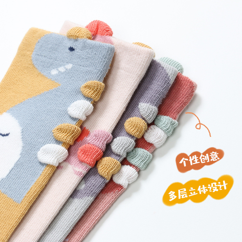 Calcetines largos tridimensionales del bebé de los niños del bebé del estilo coreano popular del no-talón sobre-la-rodilla Calcetines