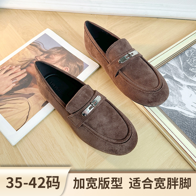 大码宽胖脚秋季新款英伦韩版法式复古气质时尚高级感方头单鞋女|undefined