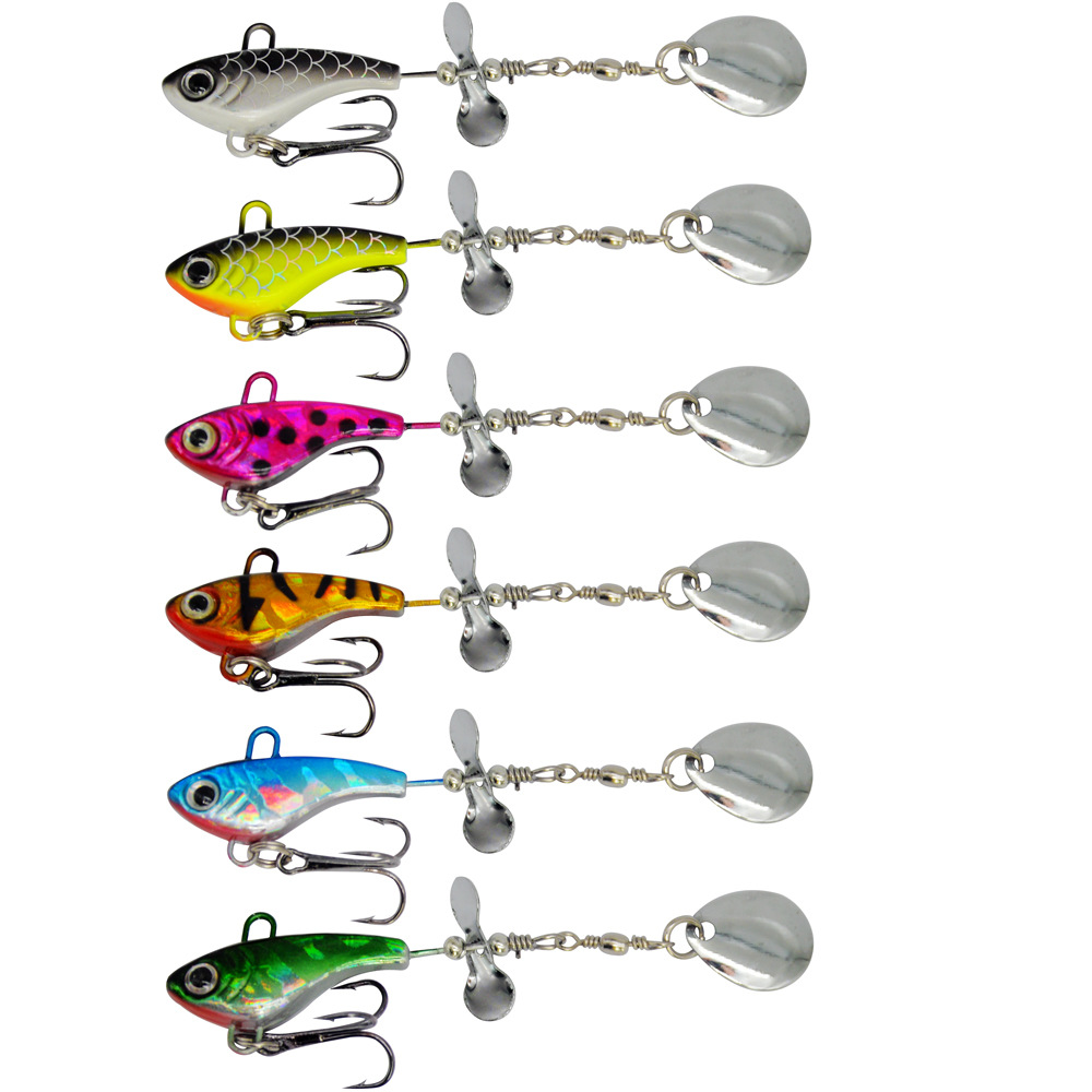 獵釣批發 12g鉛頭魚VIB旋轉亮片 海釣餌亮片鉛魚形擬餌假餌