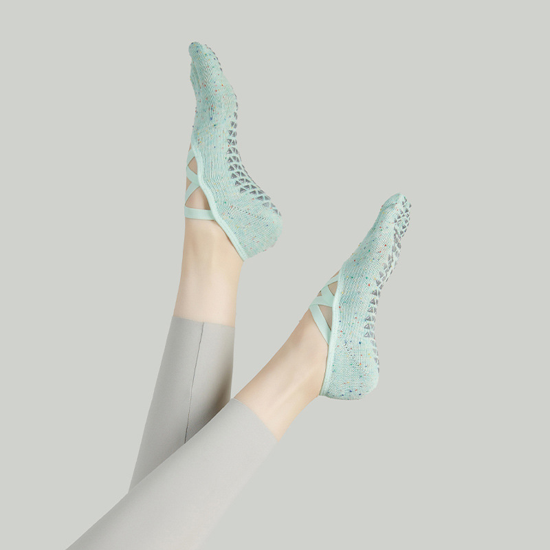 Calcetines de Pilates de cinco dedos para verano, calcetines de yoga para mujer, antideslizantes, específicos para deportes, con correas, de algodón puro, exportación a Japón y Corea.