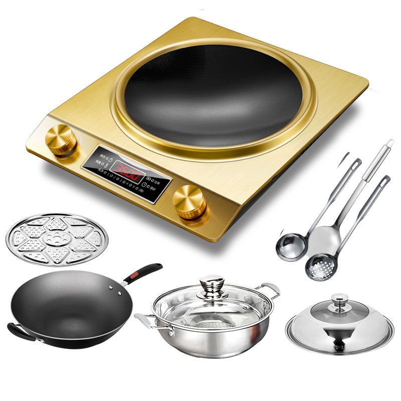 Estufas electromagnéticas para el hogar con un nuevo conjunto completo de cocinas de alta potencia, horno de cerámica eléctrica, horno de batería cóncava, fábrica cóncava