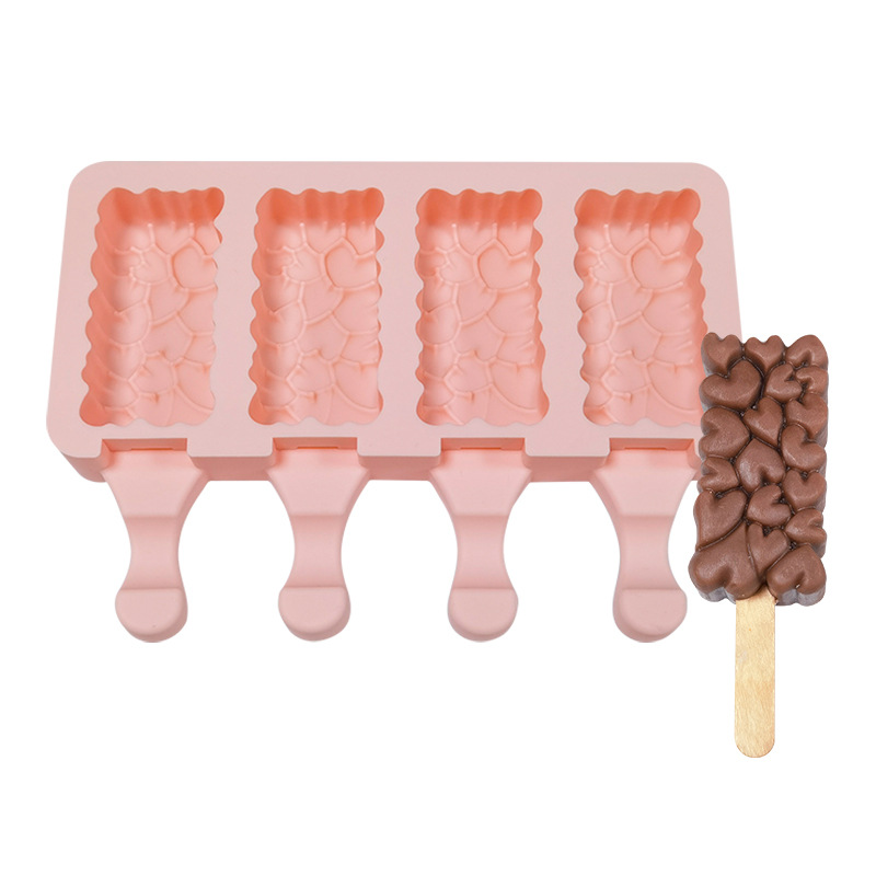 Sanxin 4-piece Fanxin helado de silicona molde hogar Popsicle helado de silicona para niños molde de grado alimenticio con tapa