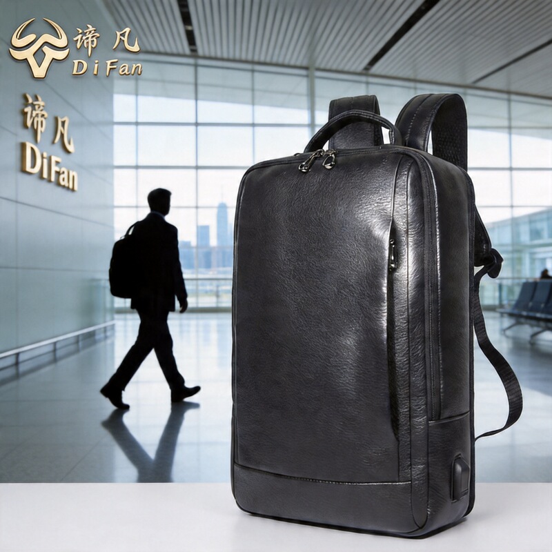 New High-End Genuine Leather Backpack Men's Business Waterproof Laptop Backpack Large Capacity Travel Bag New High-End Genuine Leather Backpack Men's Business Waterproof Laptop Backpack Large Capacity Travel Bag