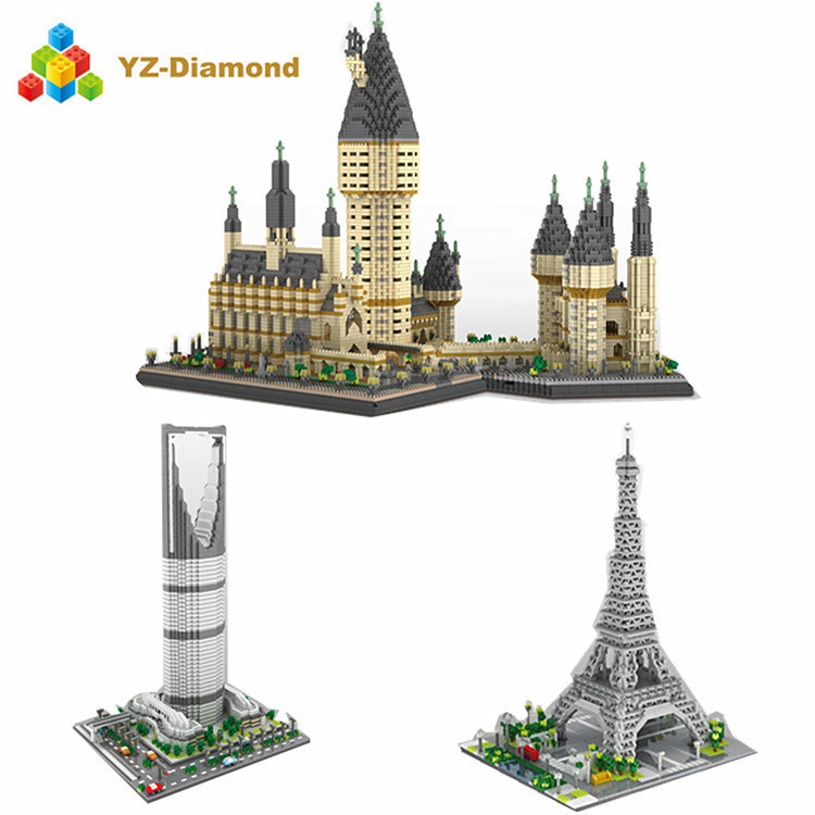 YZ069 París Torre 070 Reino edificio 071 Hogworth serie de edificios del castillo montado bloques de construcción en miniatura