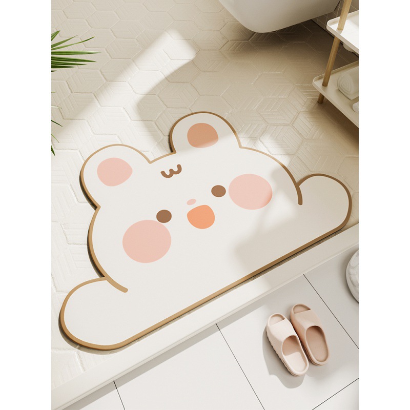 Diatom mud Absorbent pads TOILET Doorway non-slip toilet household The door door mat lovely Cartoon Shower Room kitchen