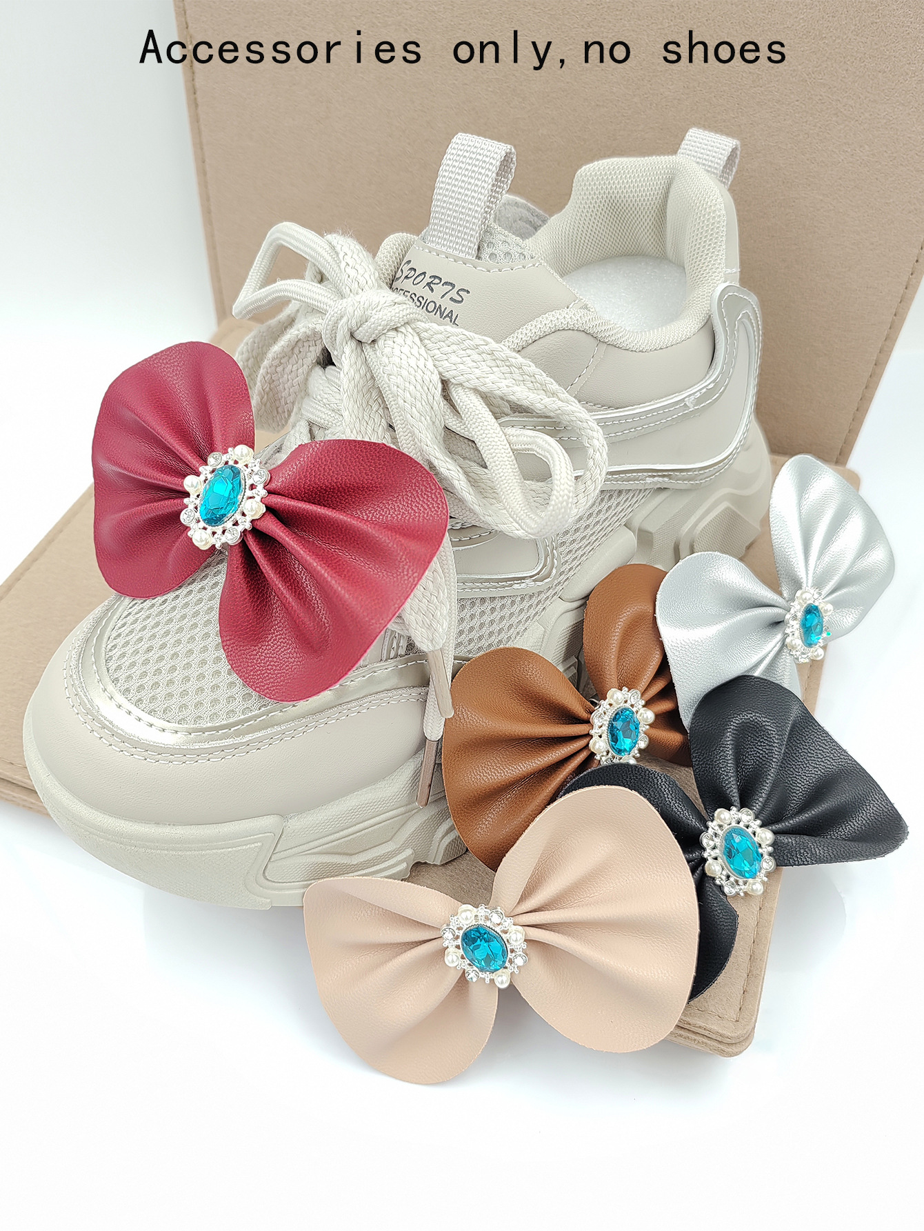 Bow Knot Shoe Accessories Pu Leather Winter Summer Spring Shoe Buckle display picture 1