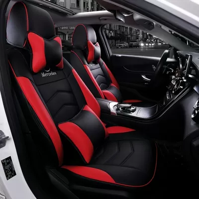 Modelə uyğun (Original) oturacaq örtükləri — Mercedes-Benz C260L Seat Cushion - dynamic-black-and-red-luxury-versionwith-2-cloud-silk-cotton-headrests-2-cloud-silk-cotton-lumbar-supports-five-seats-nappa-leather-full-surround-in-front-and-rear-rows