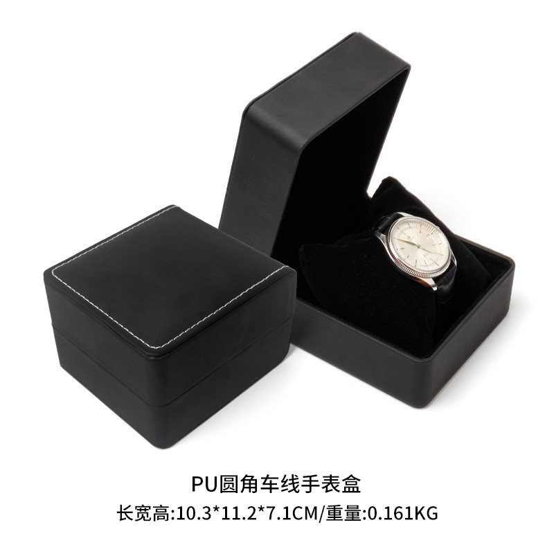 pu leather high sense watch box black storage double watch box leather flip men's watch box in stock wholesale