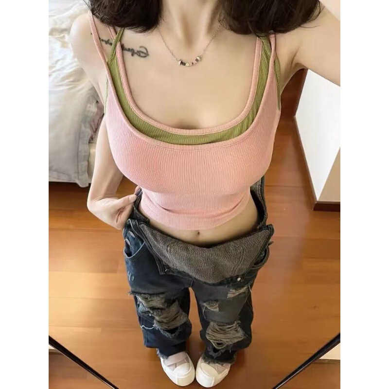 Pure Sweet Spice Girl Sexy Backless Waist Slimming Camisole Women's Chest Mat Yoga Clothes All-match Fitness Top Pure Sweet Spice Girl Sexy Backless Waist Slimming Camisole Women's Chest Mat Yoga Clothes All-match Fitness Top