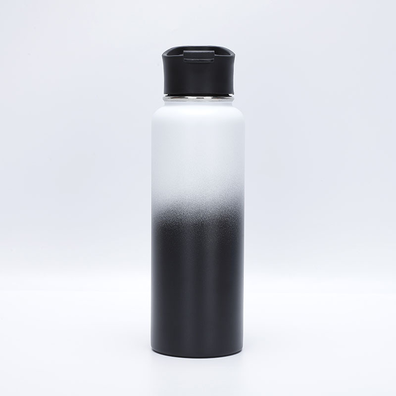 Olla espacial de acero inoxidable 304 transfronteriza, termo portátil de color degradado de gran capacidad, botella de agua deportiva para exteriores