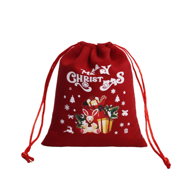 クリスマスギフトバッグセットカスタマイズされた巾着クリスマスベルベットバッグ小さな布バッグクリスマスキャンディーバッグ卸売|undefined