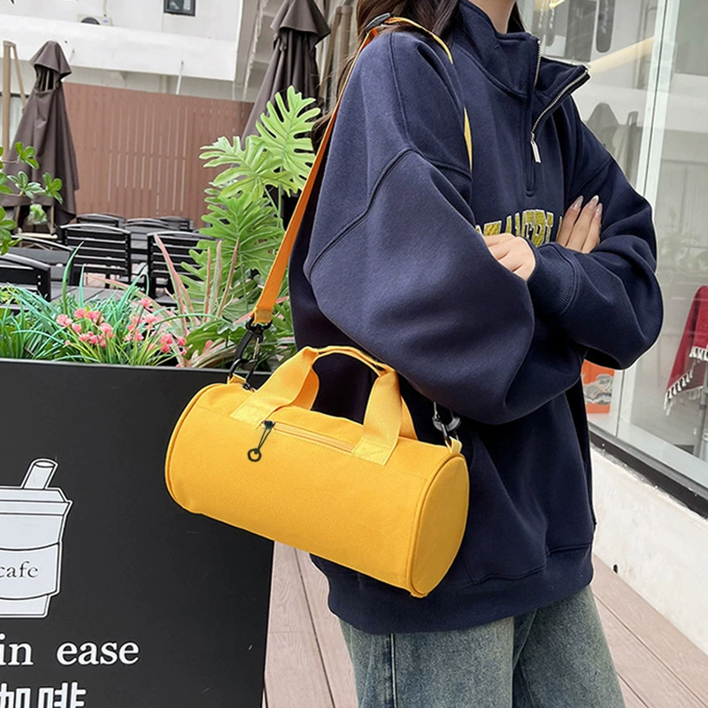 Повседневная цилиндрическая спортивная дорожная сумка, сумка для фитнеса, водонепроницаемая ткань Оксфорд, портативная дорожная сумка через плечо, сумка через плечо, готовая к продаже