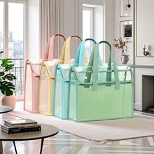 PVC风琴包手提文件袋A4试卷收纳袋课本收纳包袋书袋双层防水收纳